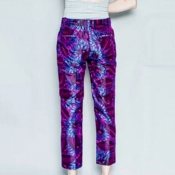 NEW J. Crew Garden Ankle Crop Pants Midnight Floral Jacquard NWT - Picture 2 of 10